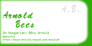arnold becs business card