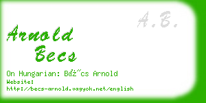 arnold becs business card
